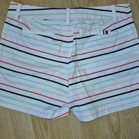Womens Tommy Hilfiger White Shorts with Multicolor Stripes - Picture 2 of 6